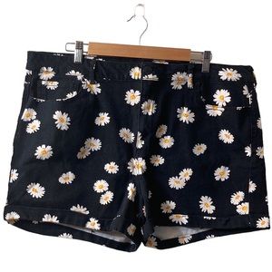 Forever 21 Daisies Black Denim Shorts -Size 20